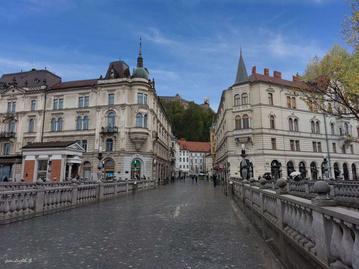 Zdjęcia: Plac Preserena., Lubliana., Widok z potrójnego mostu.(Tromostovje)., SłOWENIA Zdjęcia: Plac Preserena., Lubliana., Widok z potrójnego mostu.(Tromostovje)., SłOWENIA