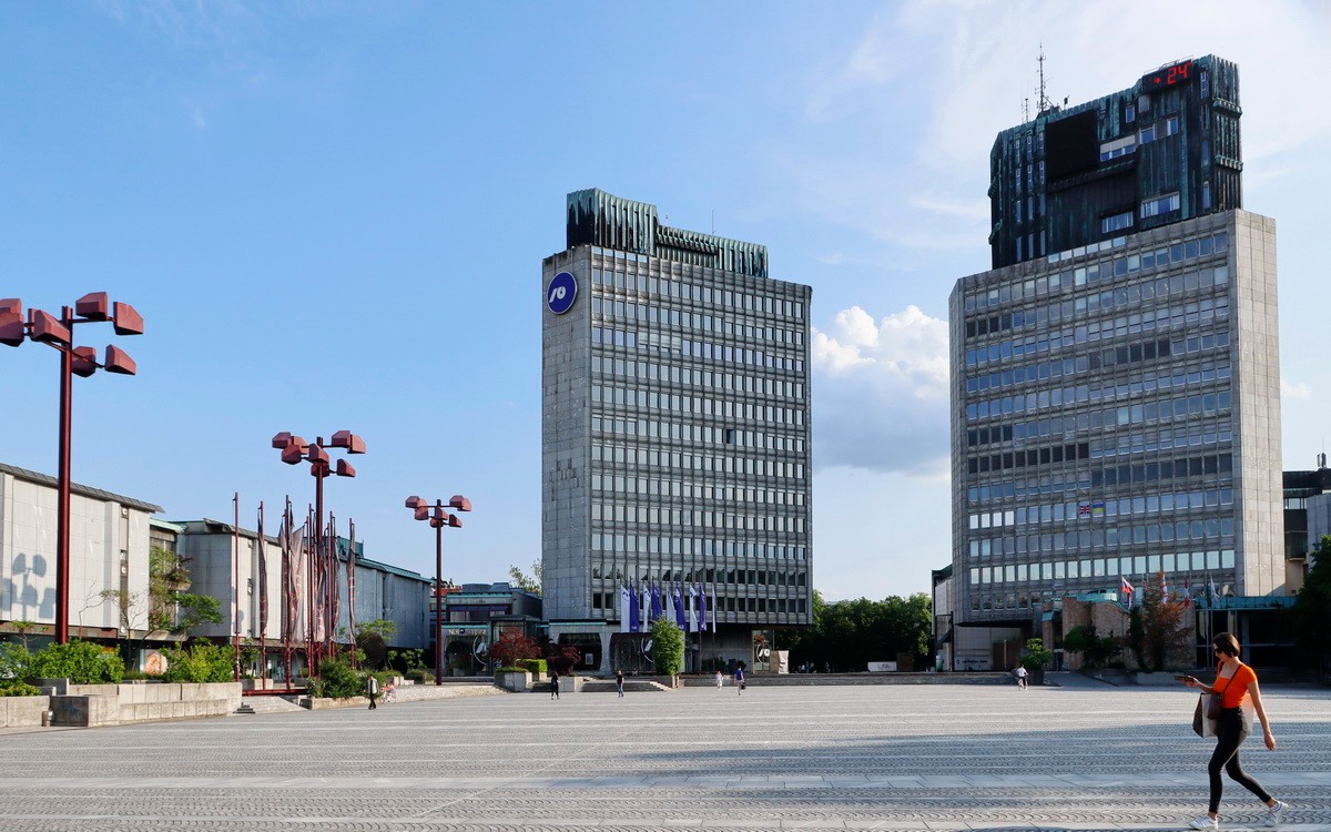 Zdjęcia: Lublana, Plac Republiki w centrum Lublany, SłOWENIA Zdjęcia: Lublana, Plac Republiki w centrum Lublany, SłOWENIA