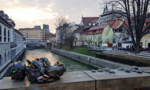 Zdjecie SOWENIA / Ljubljana / Mesarski most / Bulwary nad Ljubljanic