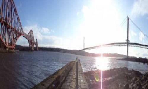 Zdjecie SZKOCJA / South Queensferry / Zatoka Firth of Forth / Forth Rail  & Road Bridges 