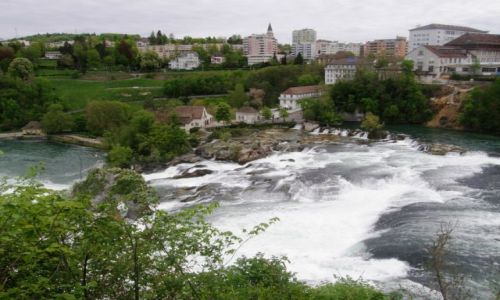 Zdjcie SZWAJCARIA / - / Schaffhausen Rheinfall  / Wodospady na Renie