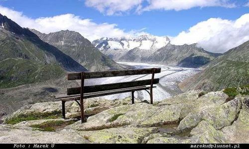 Zdjecie SZWAJCARIA / VALAIS / LODOWIEC ALETSCH NA SZLAKU Z MOOSFLUCH DO HOHFLUCH / CZAS RELAKSU