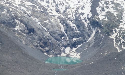 Zdjcie SZWAJCARIA / Szwajcaria / Gornergrat 3089m / skrawek bkitu wrd szaroci ska