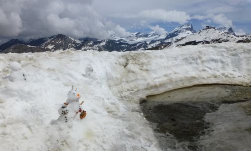 Zdjecie SZWAJCARIA / Szwajcaria / Gornergrat 3089m / pozdrowienia od bawanka ze szczytu