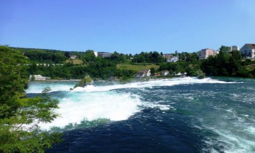 Zdjcie SZWAJCARIA / kanton Szafuza / okolice Schaffhausen / wodospady na Renie
