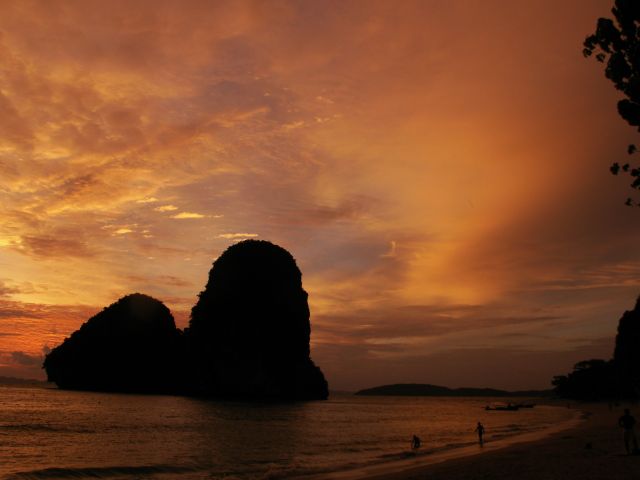 Zdjęcia: Railay Beach, Krabi, Zachód słońca, TAJLANDIA Zdjęcia: Railay Beach, Krabi, Zachód słońca, TAJLANDIA