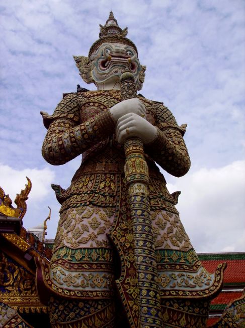 Zdjęcia: zespól Pałacowo-świątynny, Bangkok, strażnik, TAJLANDIA Zdjęcia: zespól Pałacowo-świątynny, Bangkok, strażnik, TAJLANDIA