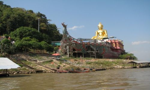 Zdjecie TAJLANDIA / Pnonca Tajlandia / Zoty Trjkt, Mekong / Budda na odzi