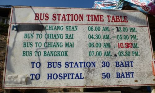 Zdjcie TAJLANDIA / PAI / Bus station / PAI - godz. odjazdu busw 