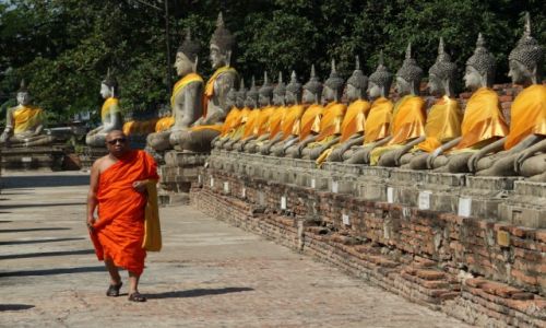 Zdjcie TAJLANDIA / Ajutthaja / Wat Yai Chaya Mongkol / Budda powielony