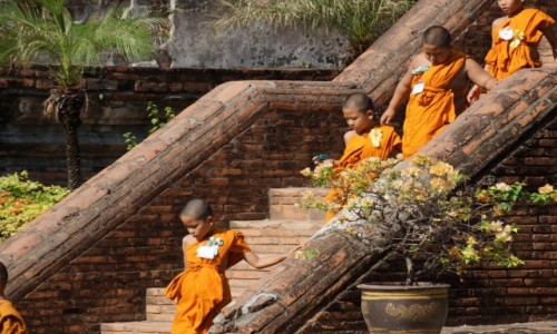 Zdjęcie TAJLANDIA / - / Ajuthaja / Mali mnisi