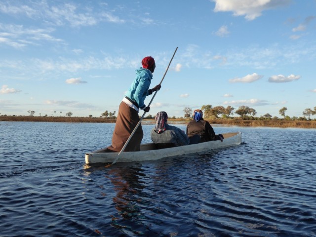 Zdj cia: delta rzeki Okawango, podwzka na Okawango, BOTSWANA