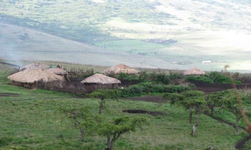 Zdjęcie TANZANIA / Afryka / Zbocze krateru Ngorongoro / Wioska Masajów