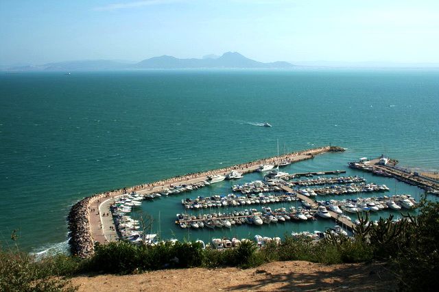 Zdjęcia: Sidi Bu Said, Tunis, Widok na marinę, TUNEZJA Zdjęcia: Sidi Bu Said, Tunis, Widok na marinę, TUNEZJA