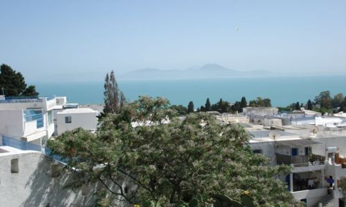 Zdjecie TUNEZJA / - / SIDI- BOU-SAID / WIDOK- Z MIASTECZKA