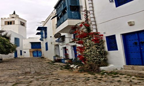 Zdjecie TUNEZJA / - / Wioska Sidi Bou Saïd, / Tunezyjskie Santorini.