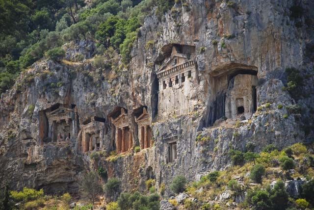 Zdjęcia: Kaunos, Dalyan, Palace skalne w Kaunos, TURCJA Zdjęcia: Kaunos, Dalyan, Palace skalne w Kaunos, TURCJA