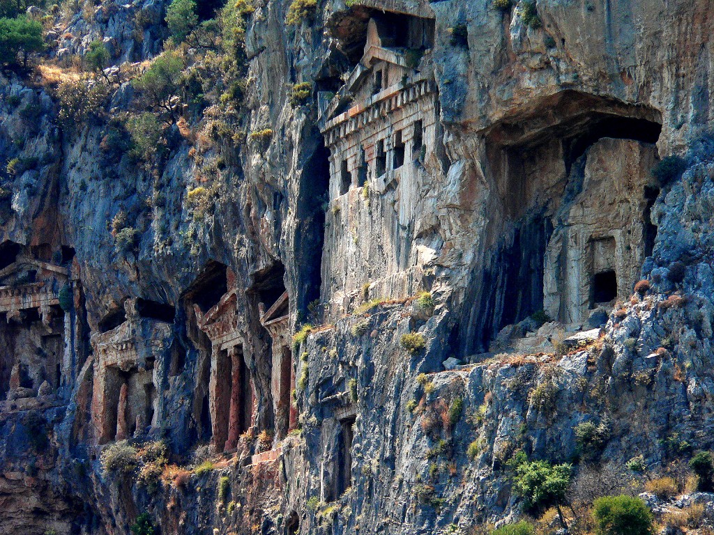 Zdjęcia: Dalyan, Anatolia, Grobowce w Dalyan., TURCJA Zdjęcia: Dalyan, Anatolia, Grobowce w Dalyan., TURCJA