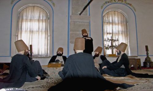 Zdjecie TURCJA / Konya - na Wyżynie Anatolijskiej, u północnego podnóża Taurus / świątynia Mevlany  / śniadanie u Tańczacych Derwiszy