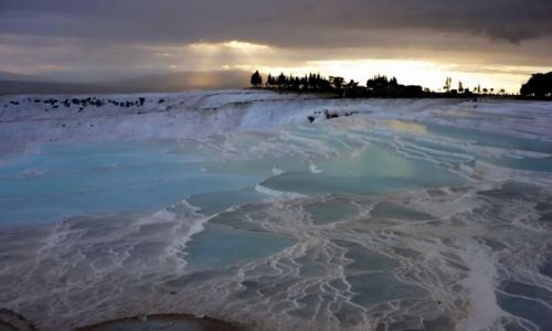 Zdjcie TURCJA / Pamukkale / Pamukkale / Pamukkale o zachodzie soca