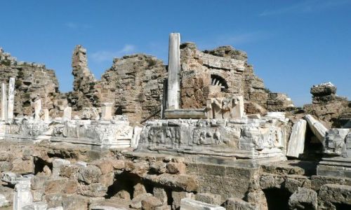 Zdjęcie TURCJA / Antalia / Teatr w Side 3 / Marmurowa czytanka