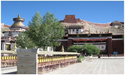 Zdjęcie TYBET / Tybet południowy / Gyantse / Palkhor na tle dzongu