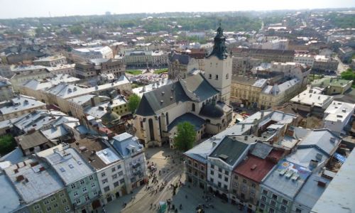 Zdjecie UKRAINA / Wojewdztwo Lwowskie / Lww / Panorama Lwowa z wiey ratuszowej