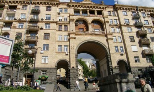 Zdjecie UKRAINA / - / Kijw / Zabudowa przy Chreszczatyku 