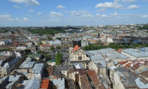 Zdjecie UKRAINA / Lww / Widok z Ratusza / Panorama Lwowa
