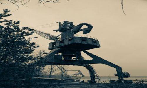Zdjcie UKRAINA / - / Czarnobylska Strefa Wykluczenia / Dwigi portowe