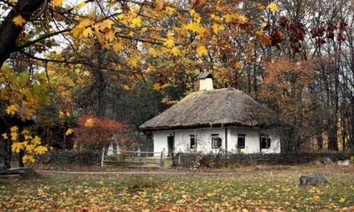 UKRAINA / Kijw / Muzeum narodowej architektury, Pirogowo / Jesie