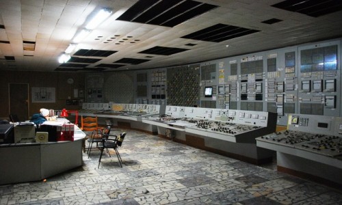 UKRAINA / obwd Kijowski / Czarnobylska Elektrownia Jdrowa / Sterownia energobloku w Czarnobylskiej Elektrowni Jdrowej