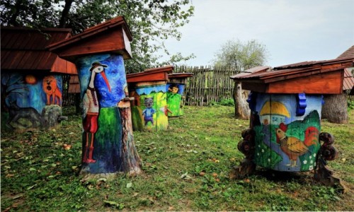 Zdjecie UKRAINA / Drohobycz / Nahujowice (ukr. Нагуєвичі)  / Ule - kady z innej bajki