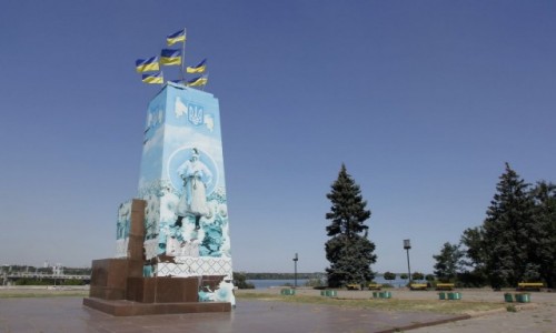 Zdjecie UKRAINA / Obwd zaporoski / Zaporoe / Niegdysiejszy pomnik Lenina w Zaporou