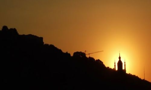 Zdjęcie UKRAINA / Kijów / foto z mostu na Dnieprze / Zachód Słońca