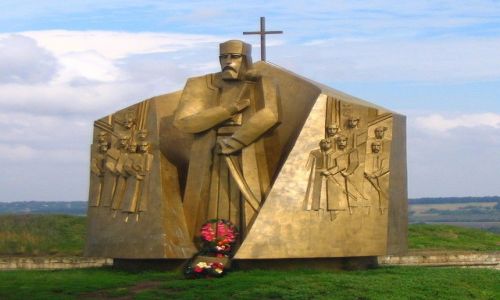 Zdjecie UKRAINA / Czerniowiecki / Chocim / pomnik Sahajdaczego