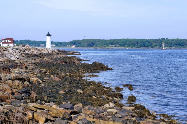 Zdj cia: New Castle, New Hampshire, Latarnia morska Portsmouth Harbor, USA