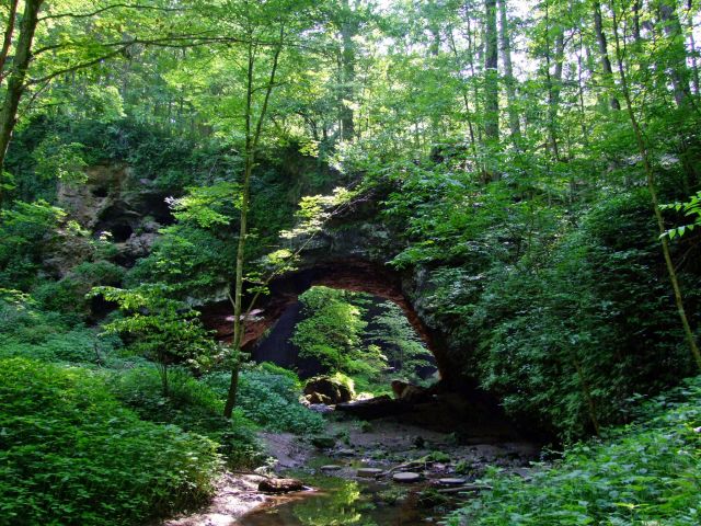Zdjęcia: Iowa / Maquoketa SP, naturalny most, USA Zdjęcia: Iowa / Maquoketa SP, naturalny most, USA