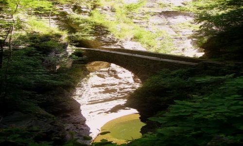 Zdjcie USA / stan Nowy York / Watkins Glen State Park - Finger Lakes / wiato i cie w Watkins Glen State Park
