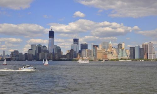 Zdjecie USA / Nowy York / Widok z Ellis Island / Filmowy Manhattan