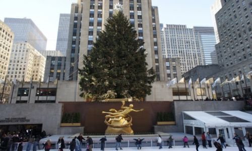 USA / New York / Rockefeller Center / Lodowisko miejskie