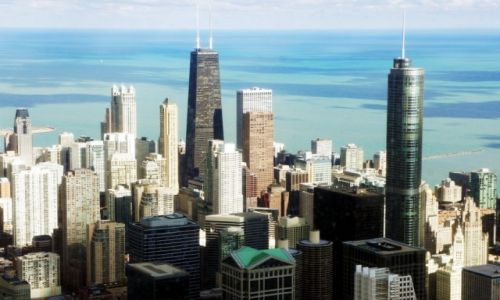 Zdjęcie USA / Illinois / Chicago, Willis Tower, z103 piętra, wys. 412 m / Widok na jezioro Michigan