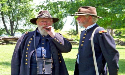 Zdjecie USA / brak / Illinois / Chaplin Creek / General Grant - inscenizacja bitwy z Wojny Secesyjnej