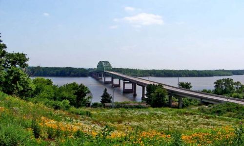 Zdjęcie USA / brak / Iowa / Muscatine / most na Mississippi