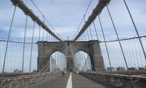 Zdjecie USA / brak / NY   brooklyn  bridge /   kladka  przez  rzeke