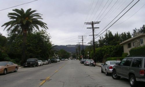 Zdjecie USA / Kalifornia  / Los Angeles  / Synny znak z nazw dzielnicy na zboczu gry Lee
