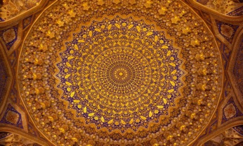 Zdjcie UZBEKISTAN / Samarkanda / Samarkanda / Registan, kopua meczetu w medresie Tillja-Kari