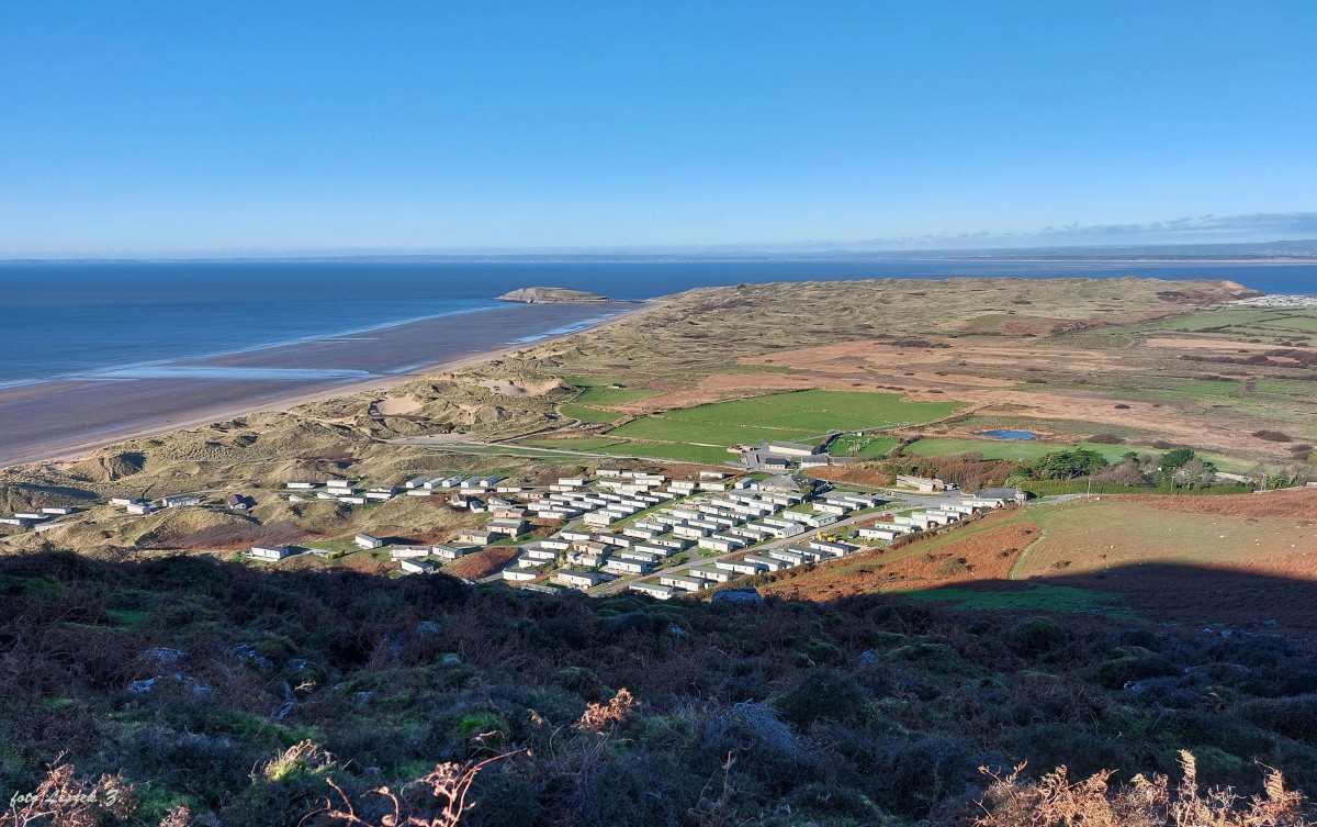 Zdjęcia: Rhossili Bay., Gower., Rhossili - widok z The Beacon (193 m), WALIA Zdjęcia: Rhossili Bay., Gower., Rhossili - widok z The Beacon (193 m), WALIA