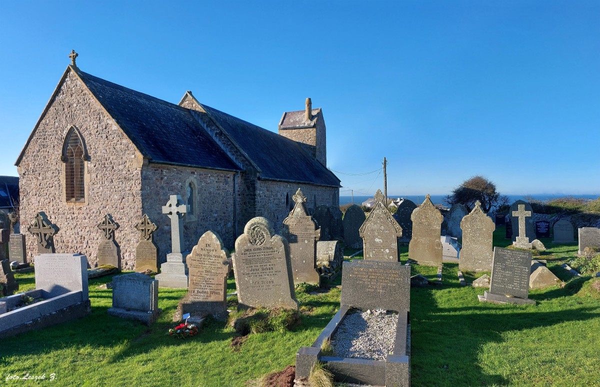 Zdjęcia: Rhossili., Swansea., Cmentarz przy kościele św. Marii., WALIA Zdjęcia: Rhossili., Swansea., Cmentarz przy kościele św. Marii., WALIA