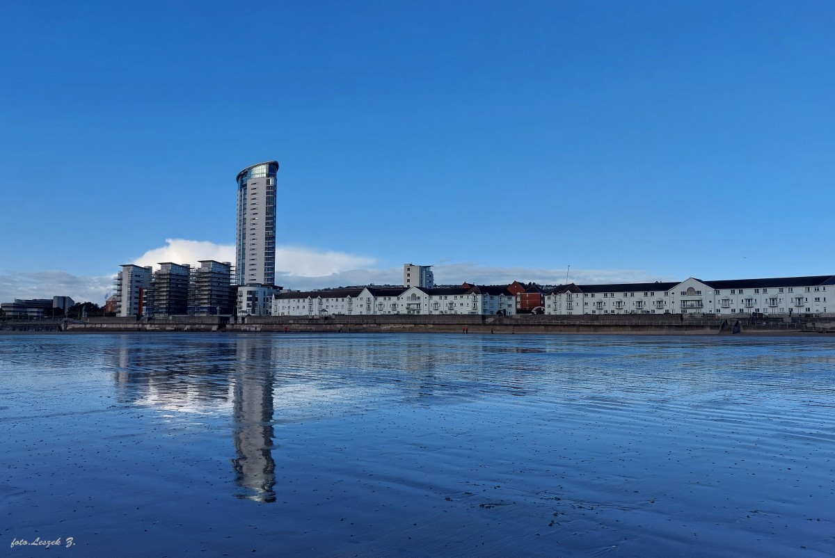 Zdjęcia: Swansea Bay., Swansea., W czasie odpływu., WALIA Zdjęcia: Swansea Bay., Swansea., W czasie odpływu., WALIA